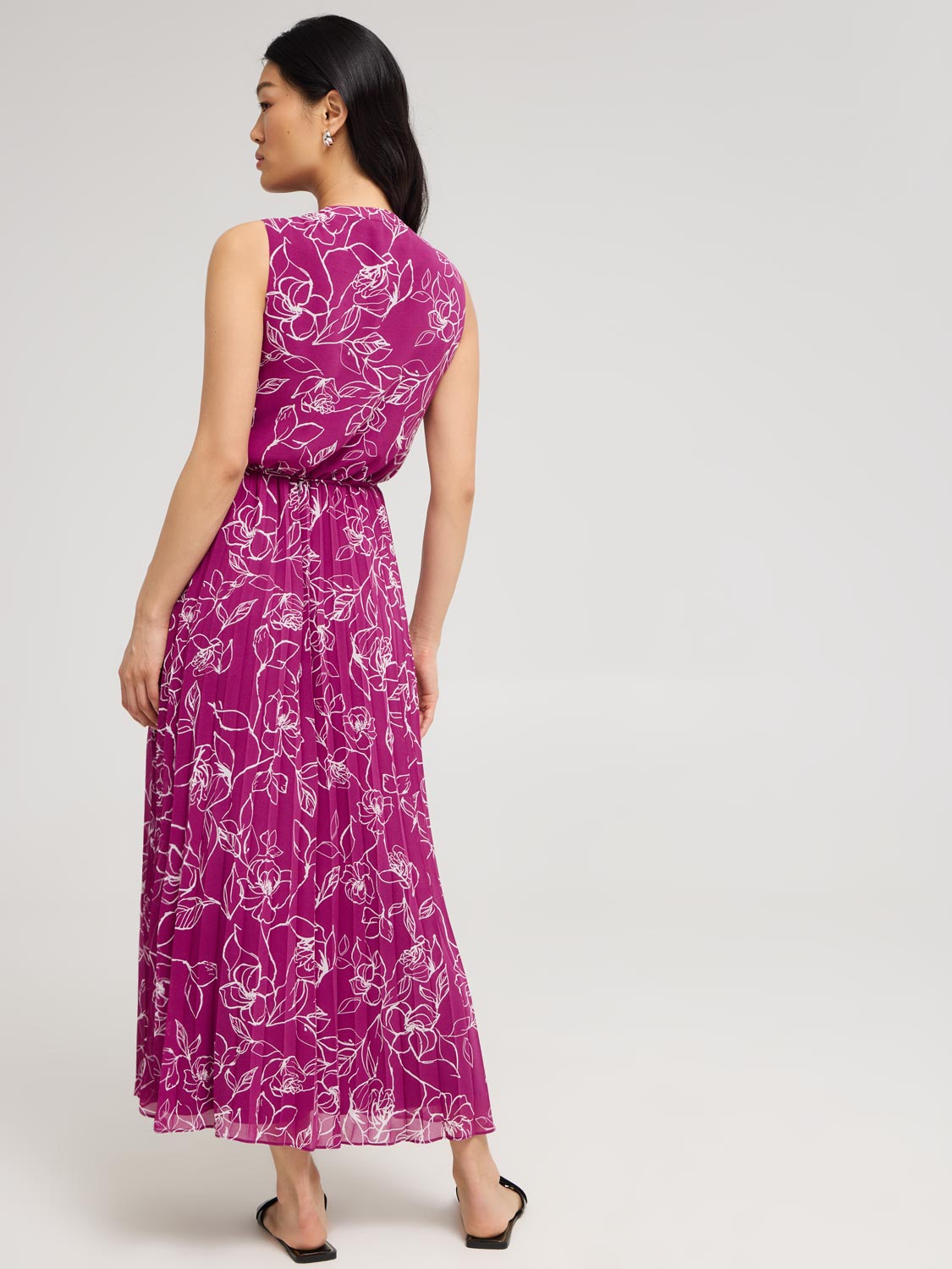 Floral Chiffon Cross-Front Midi Dress - Dresses image 4