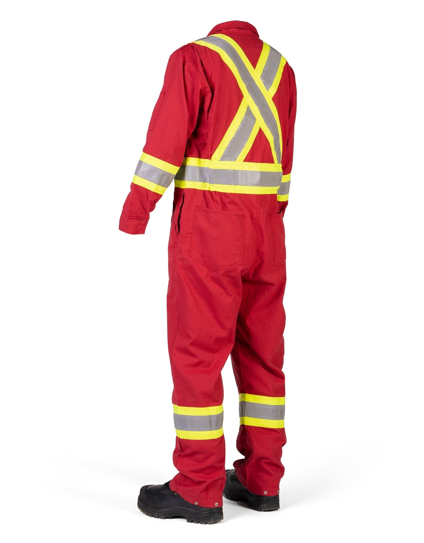 Hi Vis Inherent Red FR Reflective Coverall - Furniture image 3
