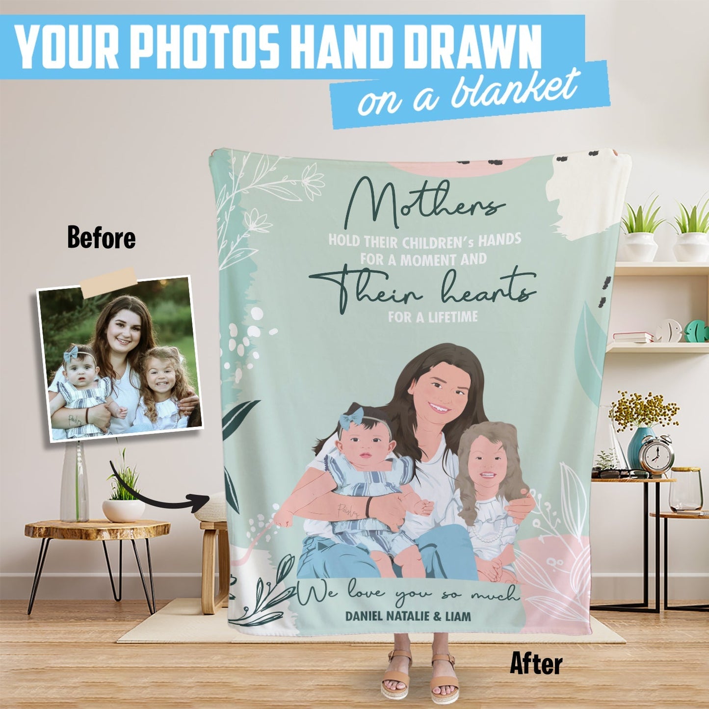 Personalized Mothers Day Photo Blanket - Bedding image 4