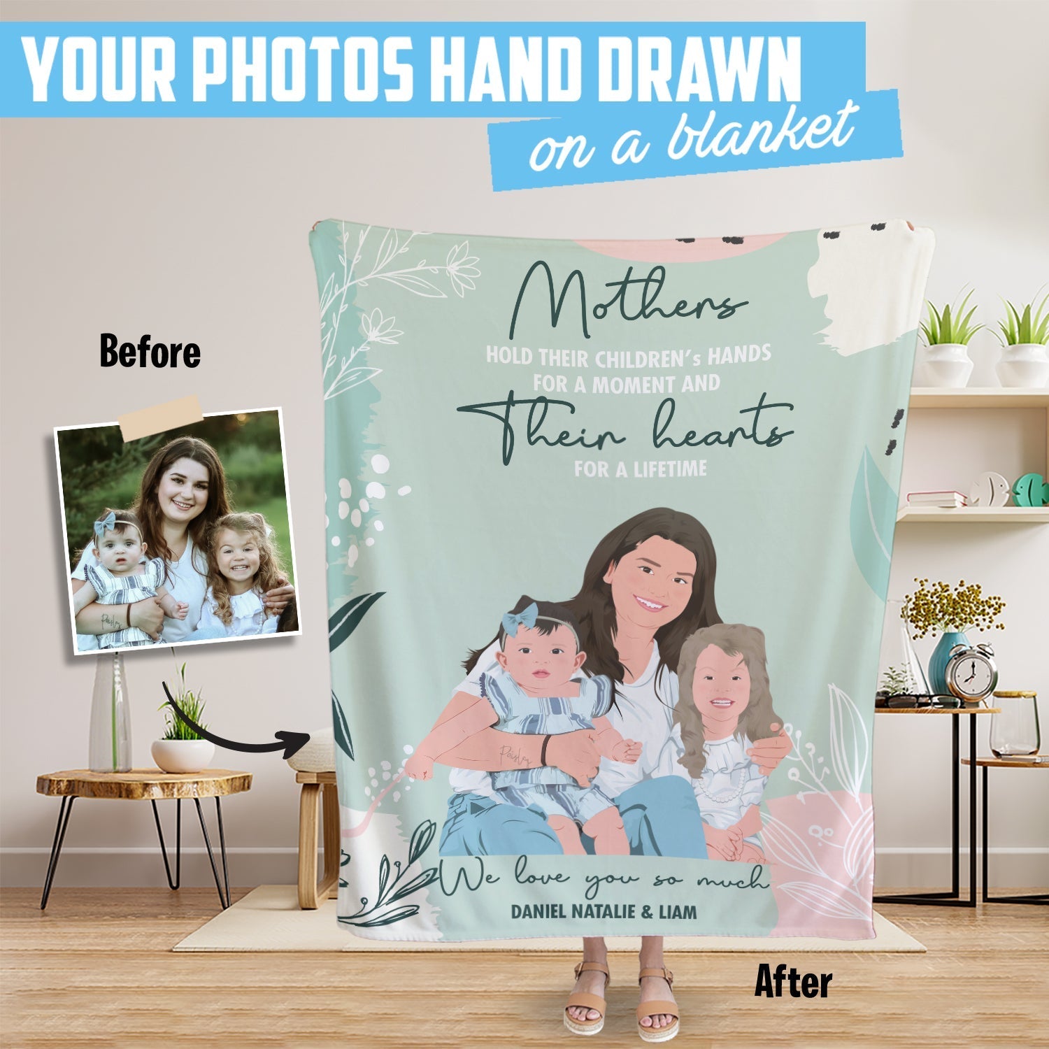Personalized Mothers Day Photo Blanket - Bedding image 4