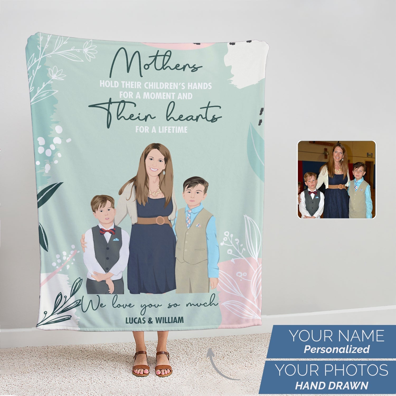 Personalized Mothers Day Photo Blanket - Bedding image 2