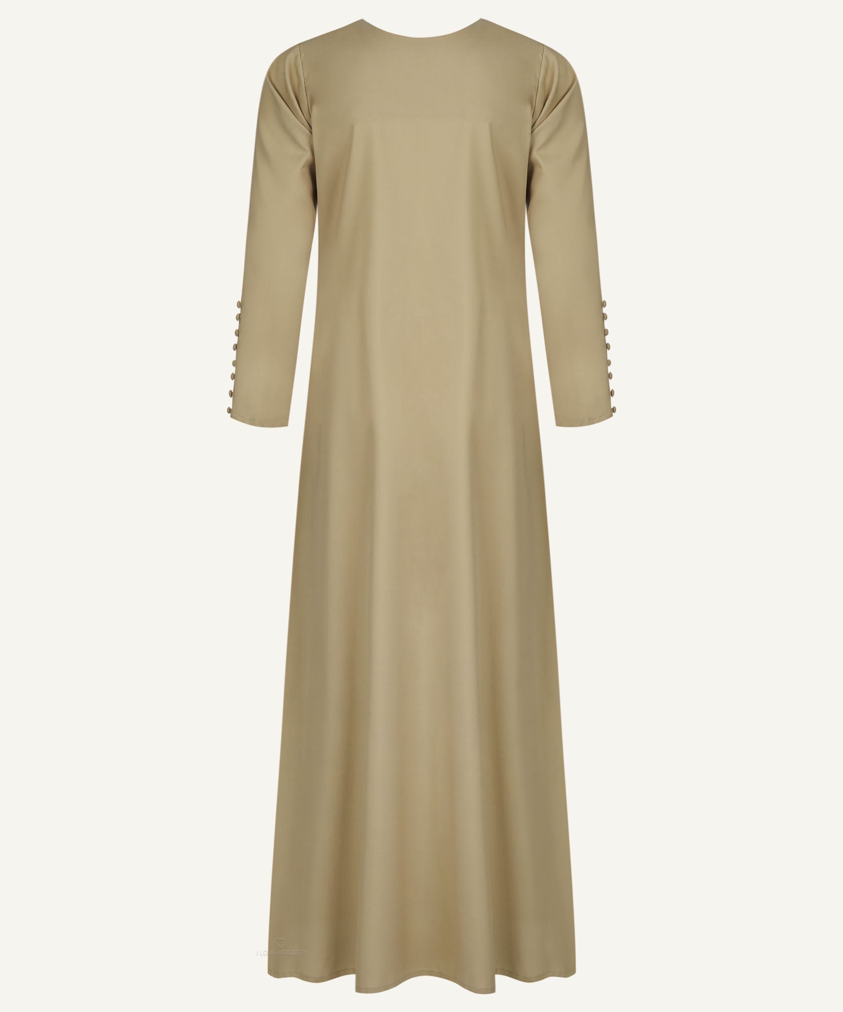 Camel Beige Wrap Button Down Long Sleeve Maxi Dress - Apparel image 4