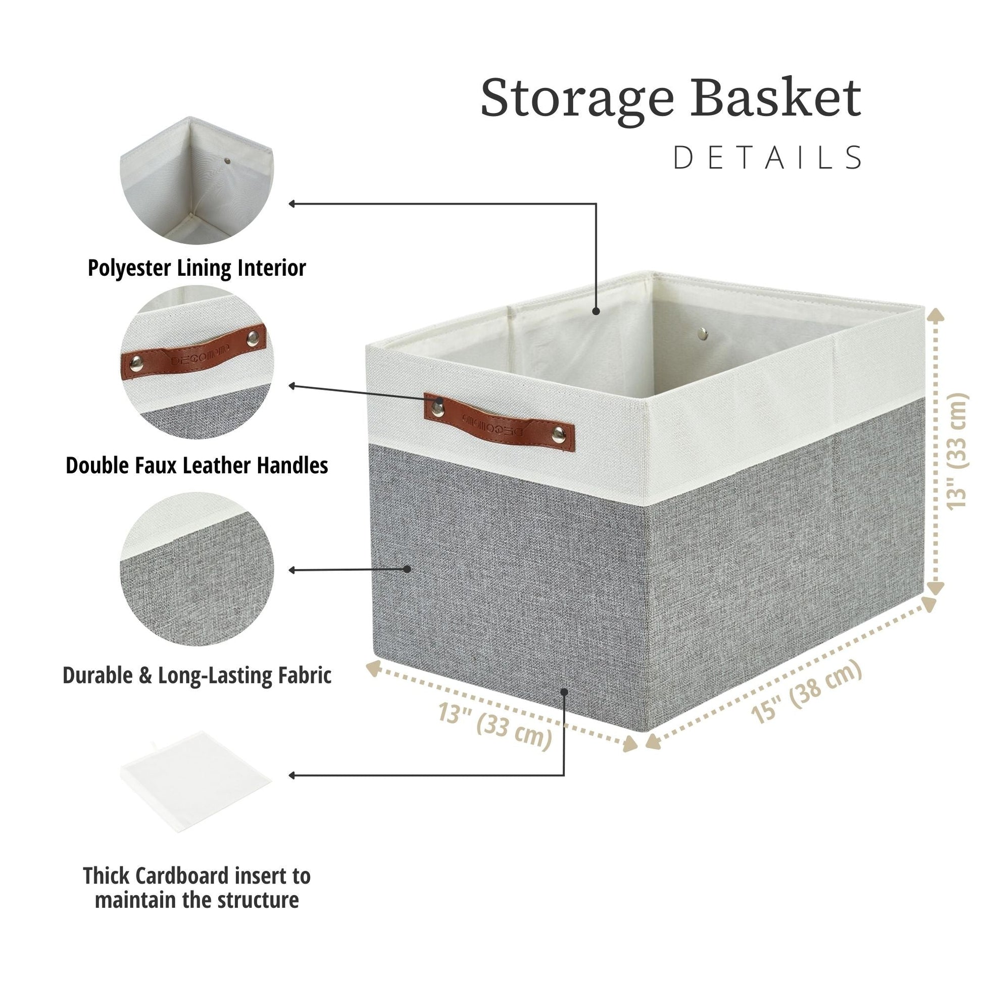 13x15 Fabric Storage Bins Collapsible Storage Basket | Sturdy Storage Organizer - Set of 4 - Misc image 19