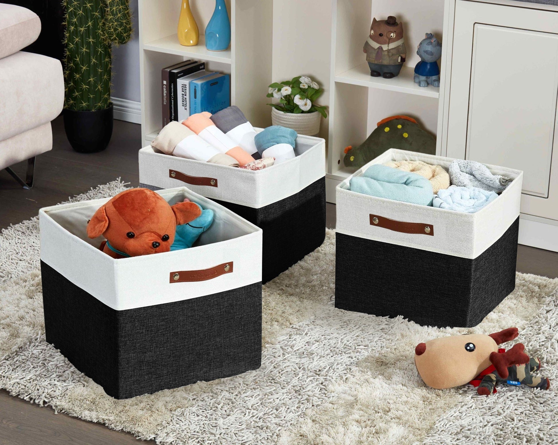 13x15 Fabric Storage Bins Collapsible Storage Basket | Sturdy Storage Organizer - Set of 4 - Misc image 14