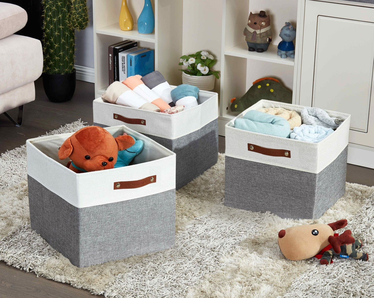 13x15 Fabric Storage Bins Collapsible Storage Basket | Sturdy Storage Organizer - Set of 4 - Misc image 22