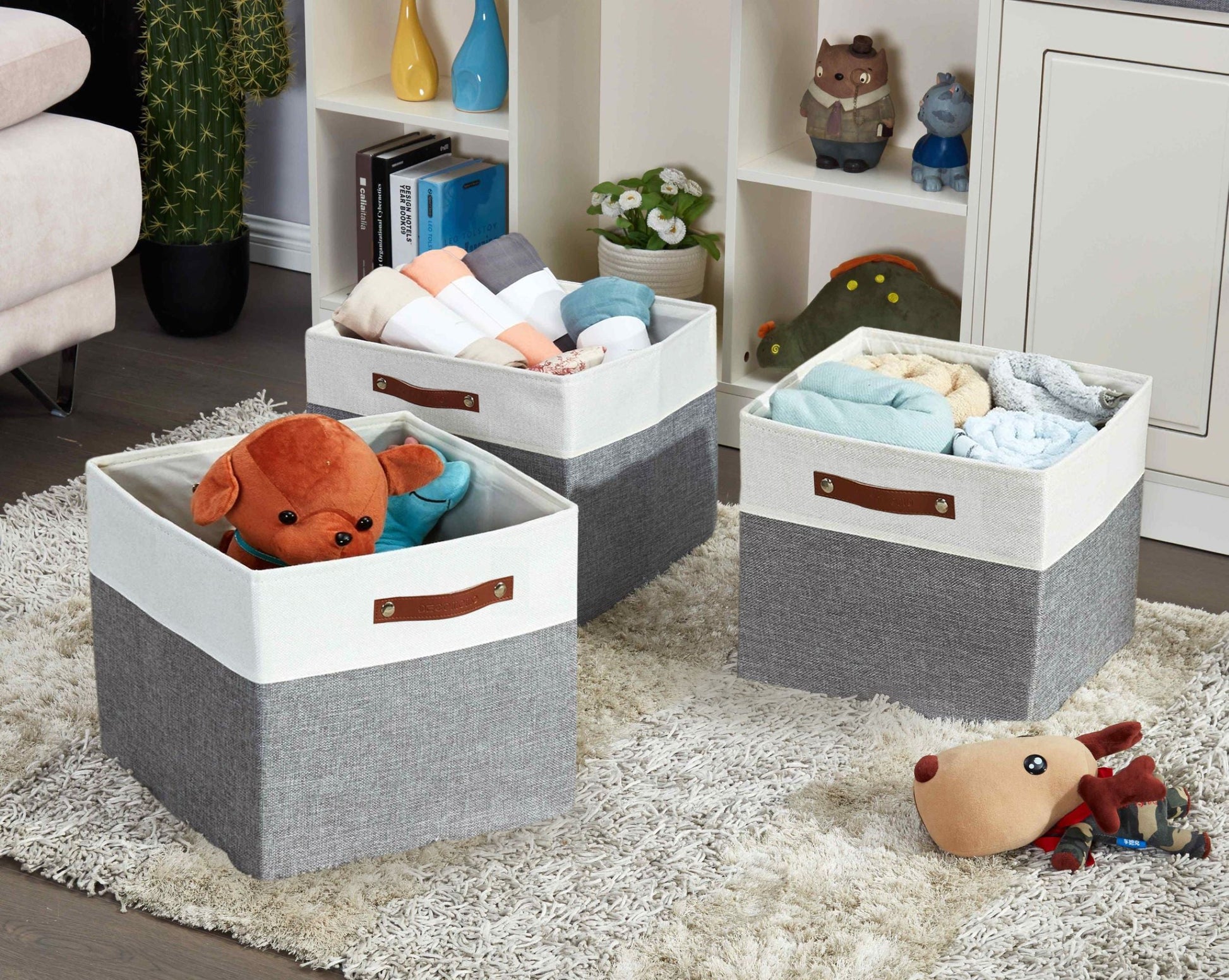 13x15 Fabric Storage Bins Collapsible Storage Basket | Sturdy Storage Organizer - Set of 4 - Misc image 22