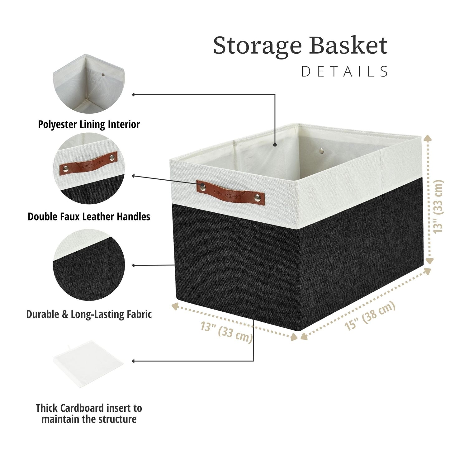 13x15 Fabric Storage Bins Collapsible Storage Basket | Sturdy Storage Organizer - Set of 4 - Misc image 10