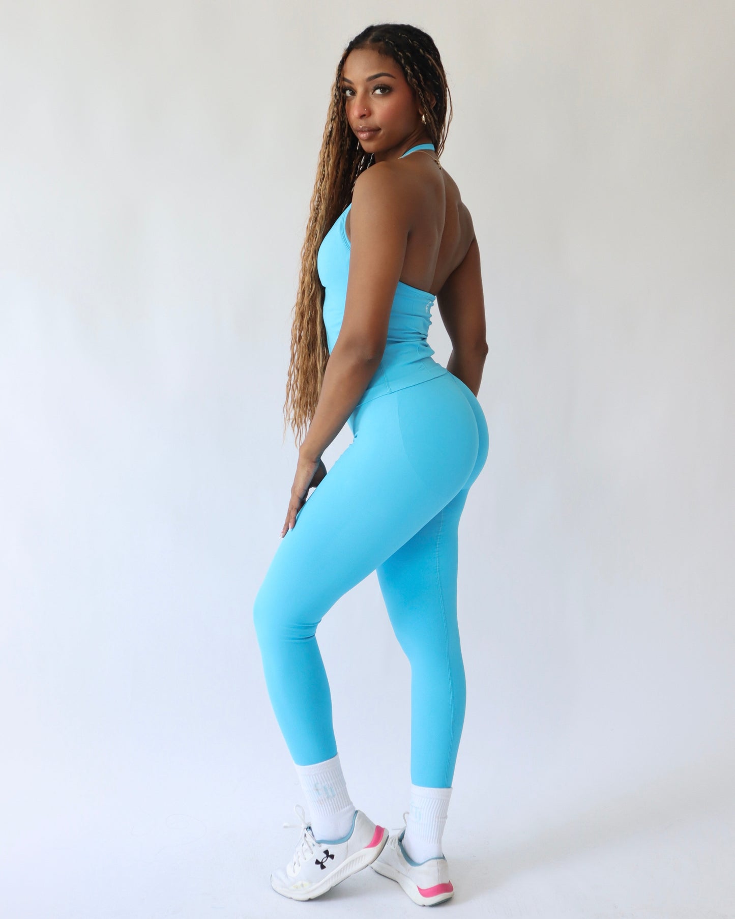 Ascend Halter Tank Top - Aqua - Jewelry image 4