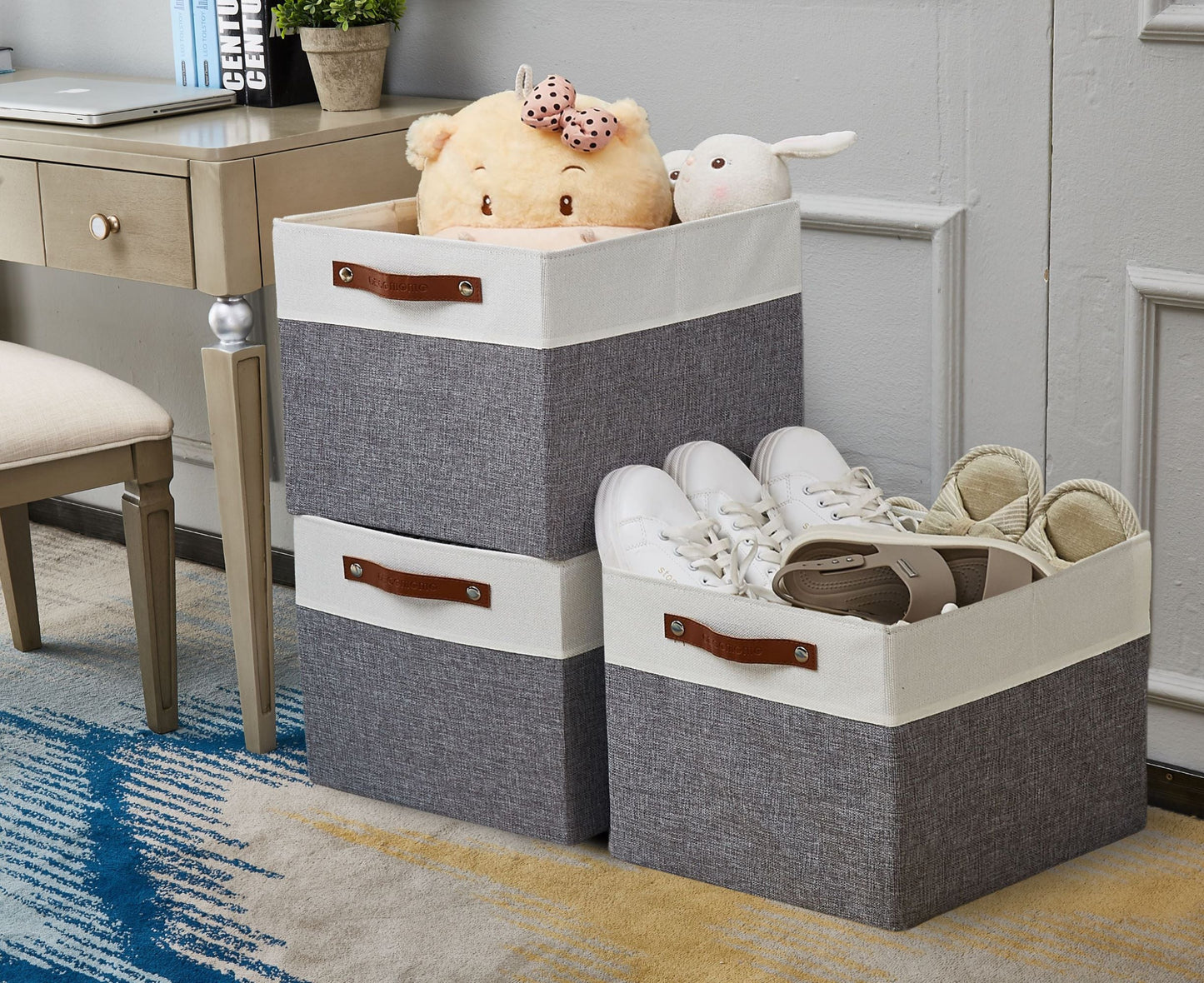 13x15 Fabric Storage Bins Collapsible Storage Basket | Sturdy Storage Organizer - Set of 4 - Misc image 23