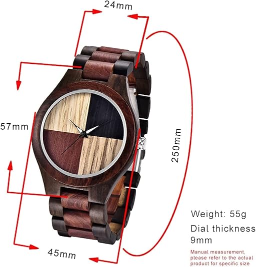 Dark Geometric Handmade Wooden Men's Watch - Kitchen & Dining image 5