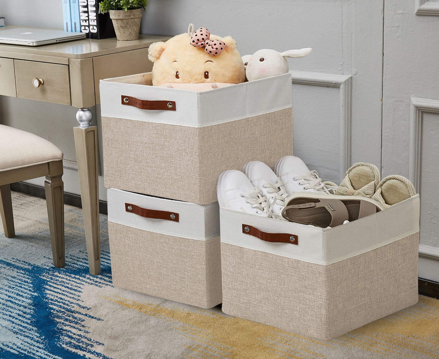 13x15 Fabric Storage Bins Collapsible Storage Basket | Sturdy Storage Organizer - Set of 4 - Misc image 2