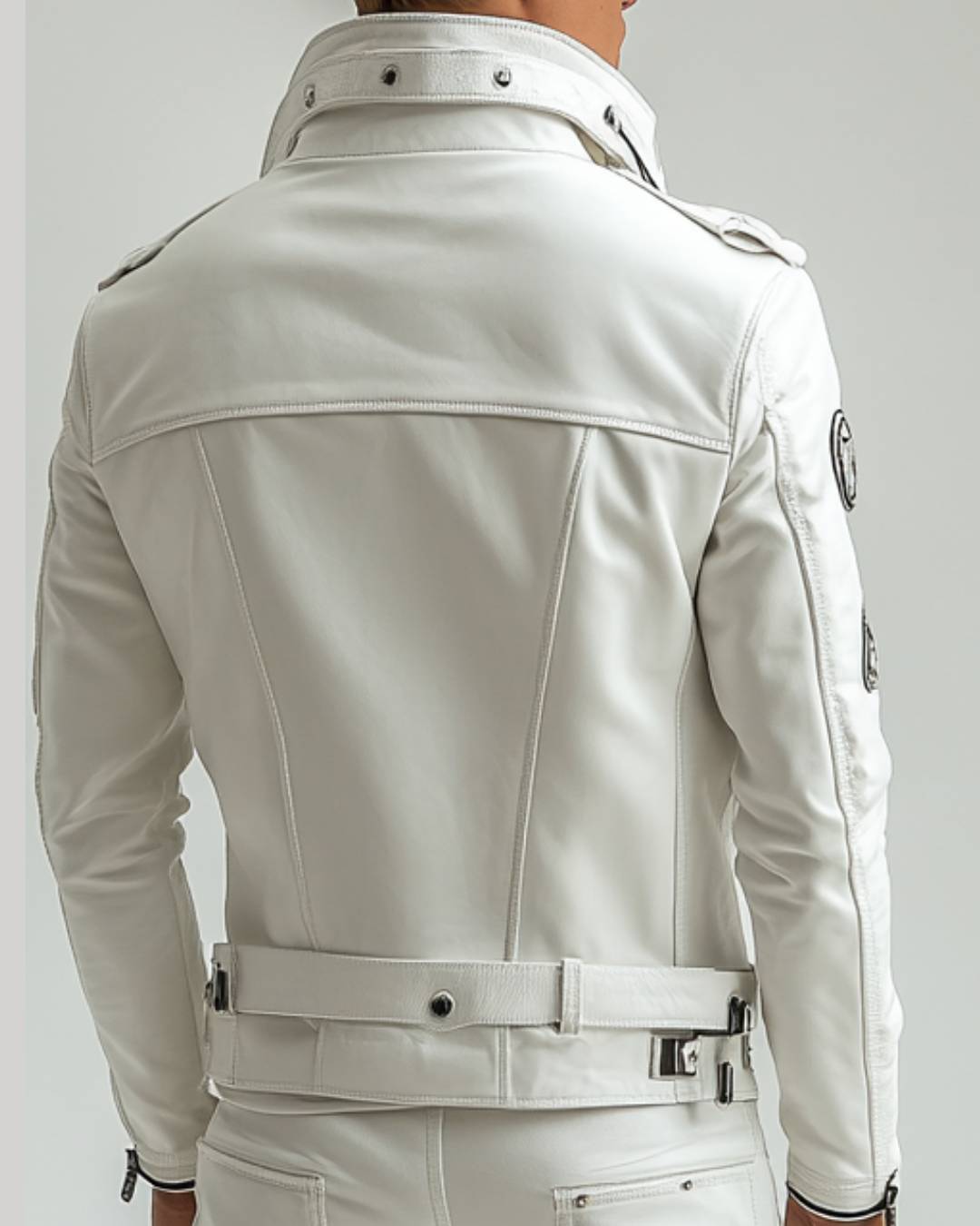 Alfie White Leather Jacket - Leather Jacket for Men White - Apparel image 4