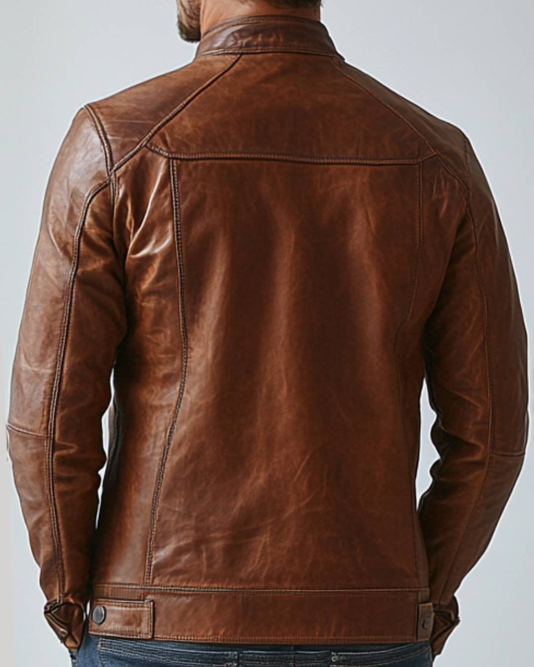 Arthur Brown Leather Jacket - Leather Jacket for Men Brown - Apparel image 4