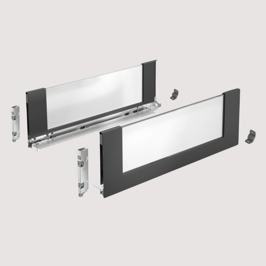 AvanTech YOU Inlay drawer side profile set in anthracite/white finish (For Inlay Glass Profile) - Apparel image 1