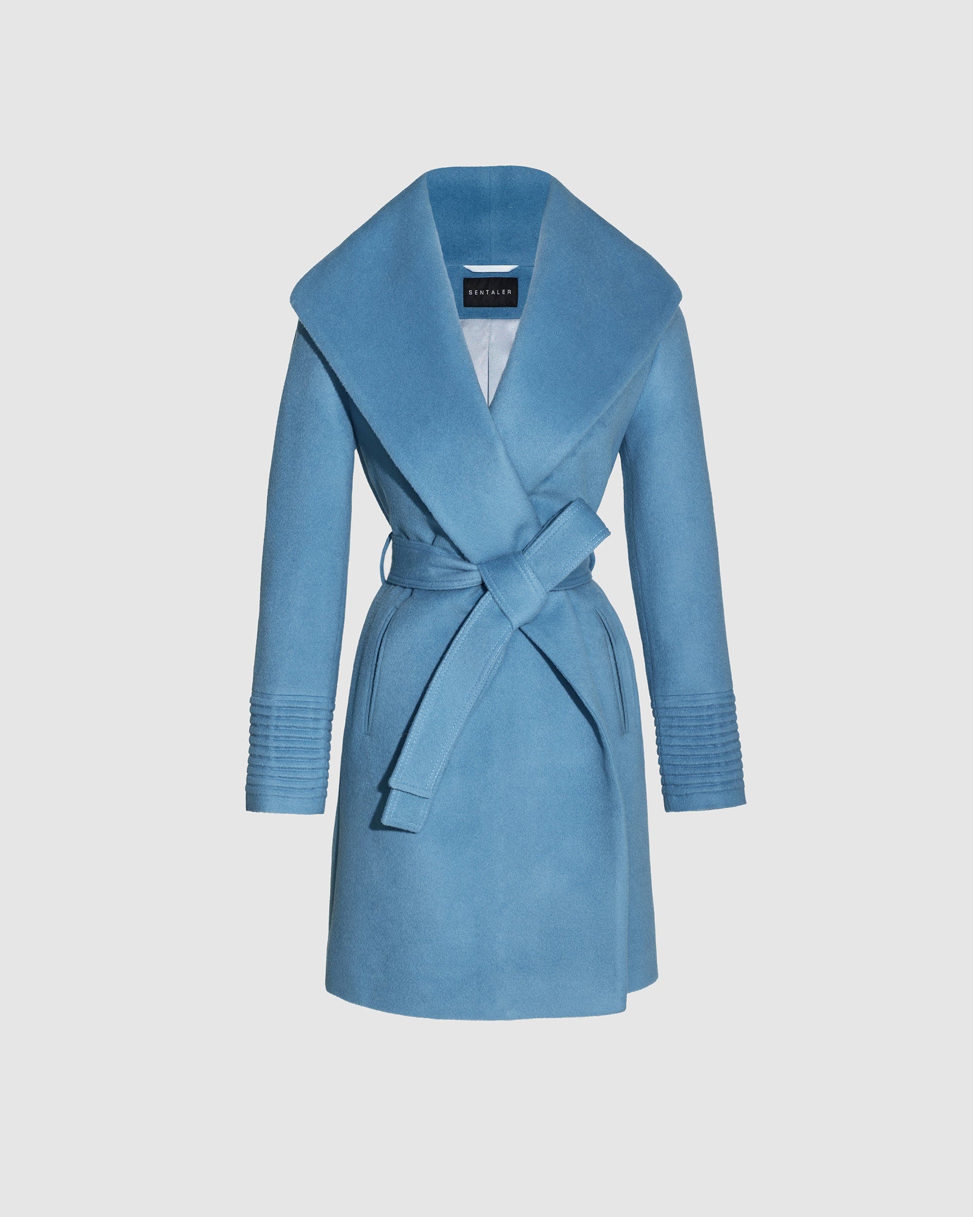 Baby Alpaca Mid Length Shawl Collar Wrap Coat - Misc image 1