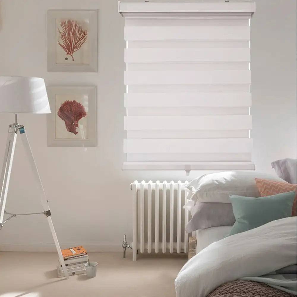 ITY CDNW-1 30 Olivia Stone Cordless Polyester Zebra Day-Night Blind 30"x84" in White - Kitchen & Dining image 4