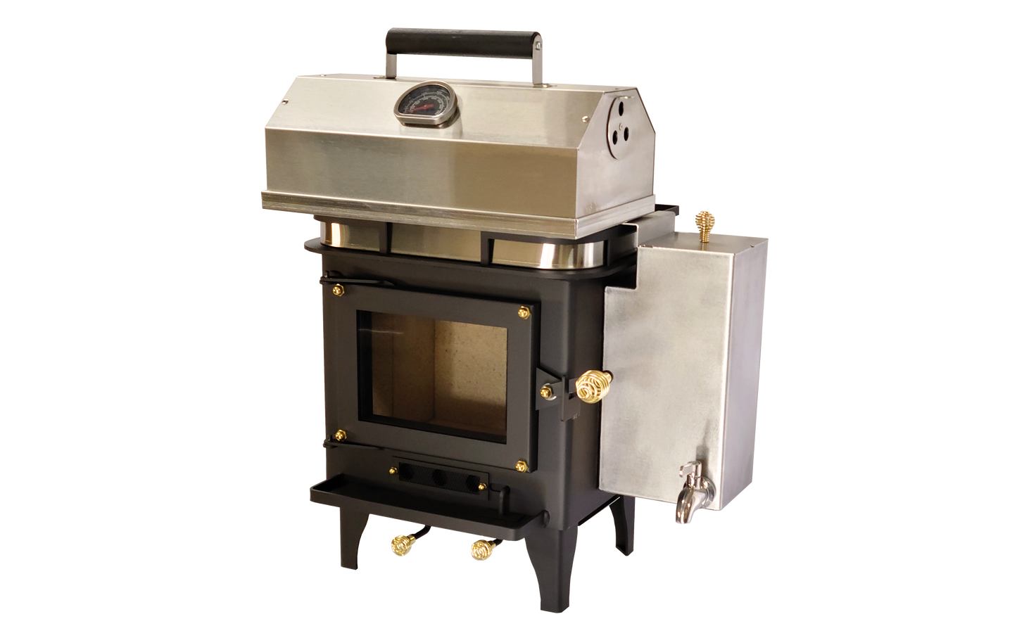 CB-1210-BR Grizzly Cubic Mini Wood Stove Brass - Furniture image 8