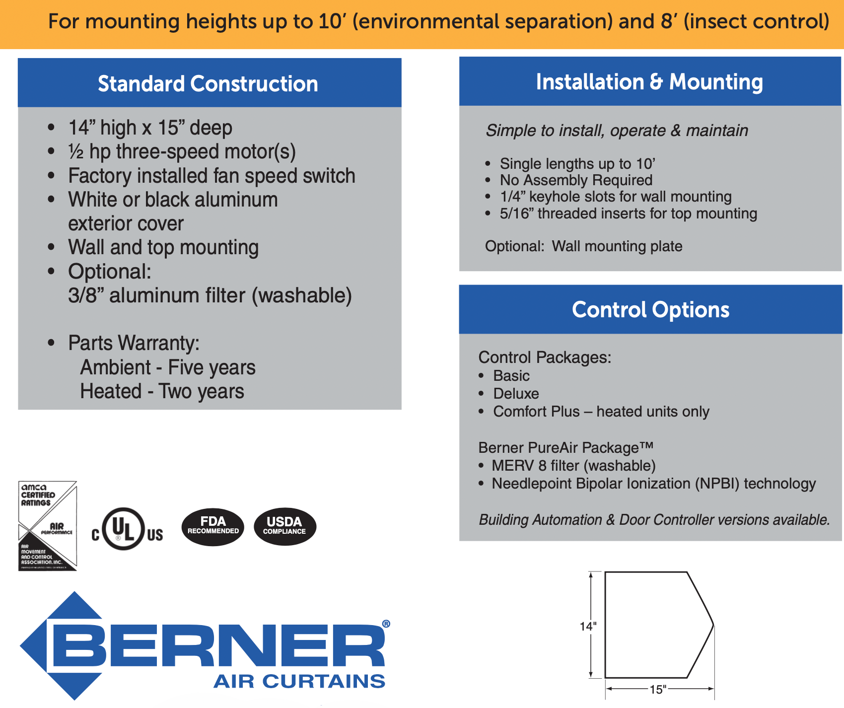 CHD10-2072EX - 72" White, Electric Heated, 208V, Three Phase, Berner Commercial High Performance 10 Series - Kitchen & Dining image 5