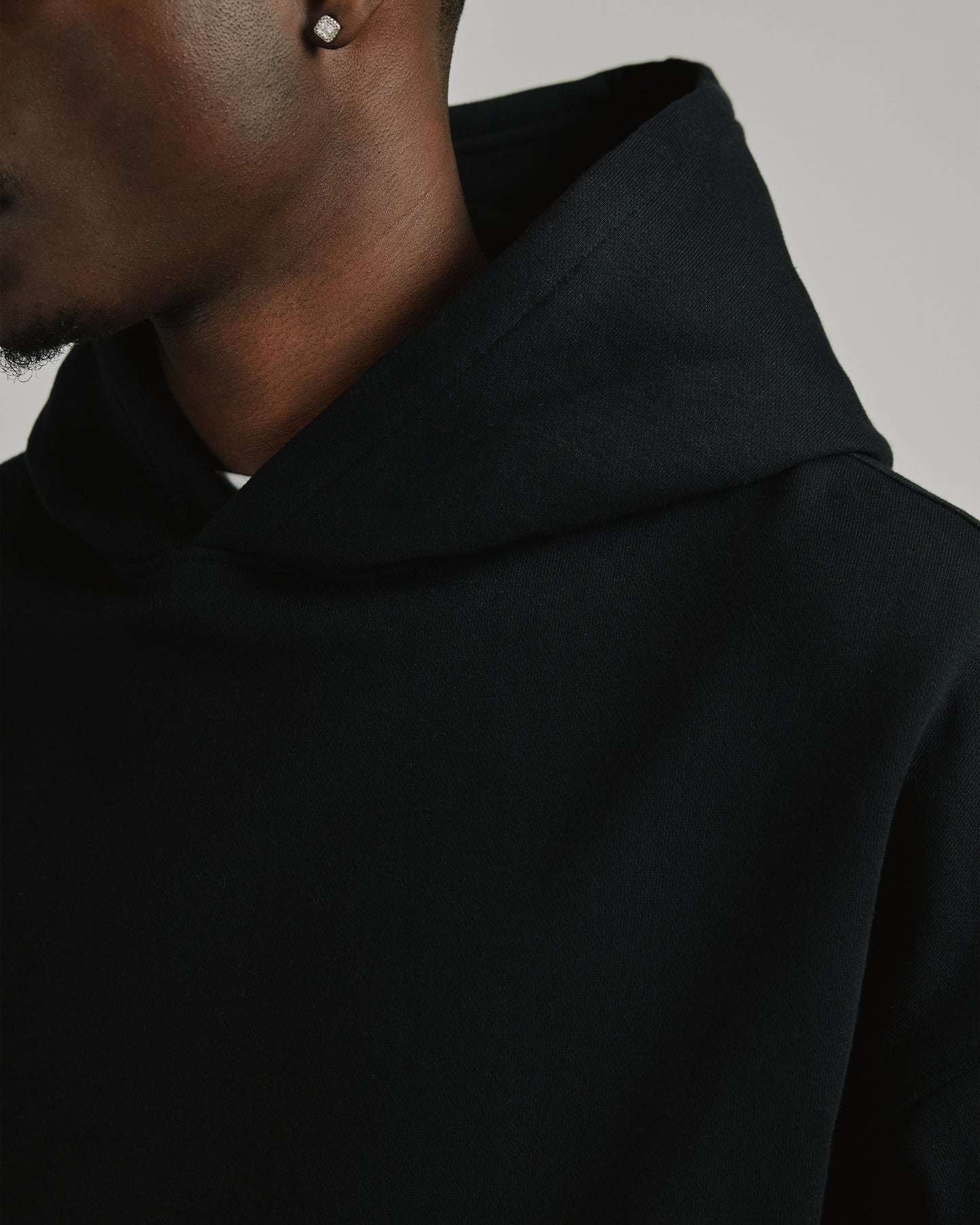 Drop Shoulder Hoodie - Black - Apparel image 7