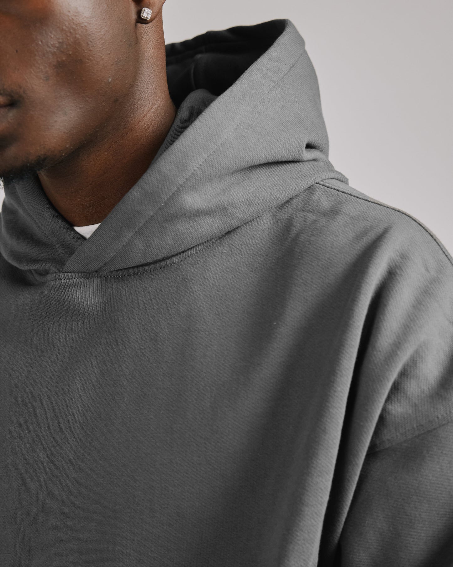 Drop Shoulder Hoodie - Charcoal - Apparel image 7
