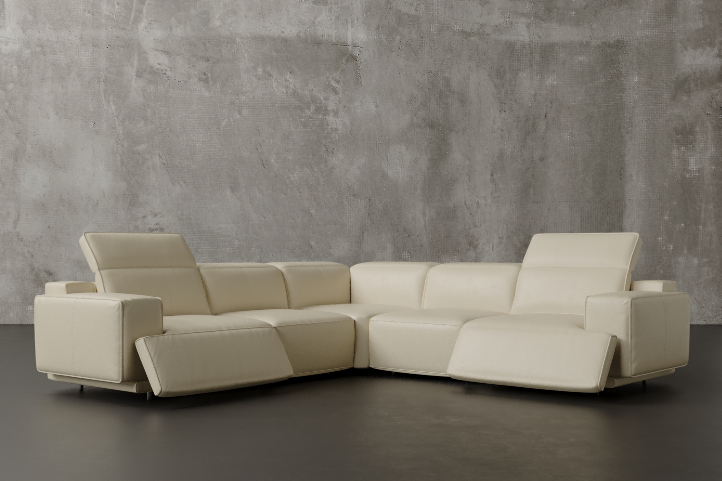 Bain 109" Leather L-Shape Corner Reclining Sofa - Misc image 1