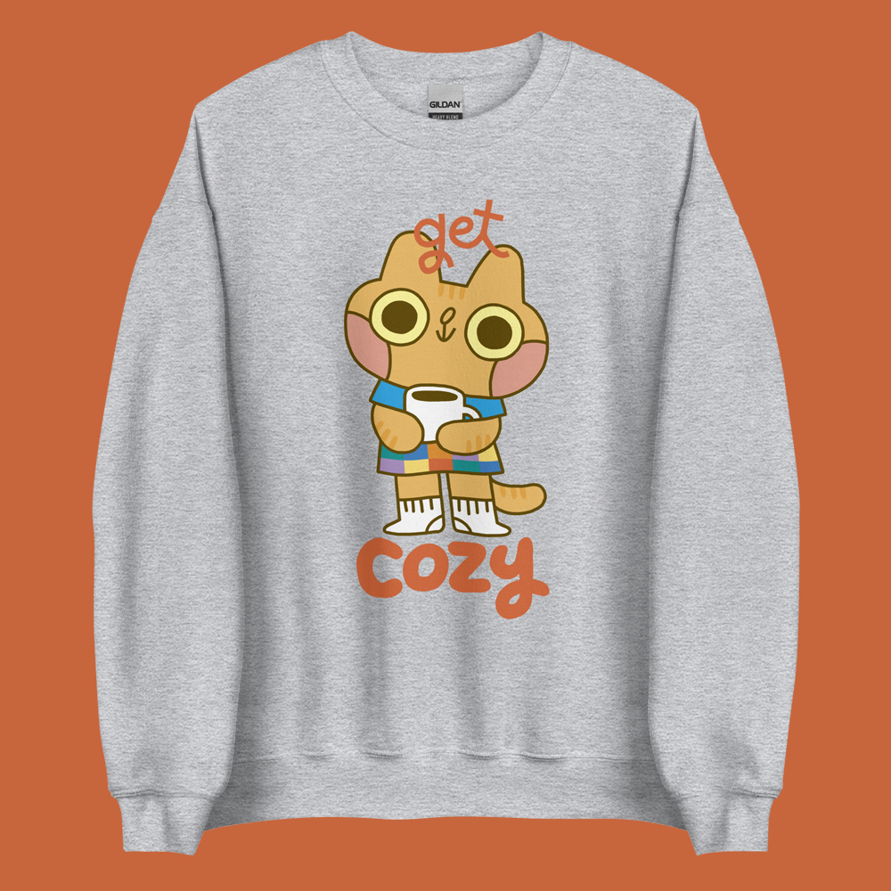 Get Cozy Cat Unisex Sweatshirt in Grey - Apparel image 2
