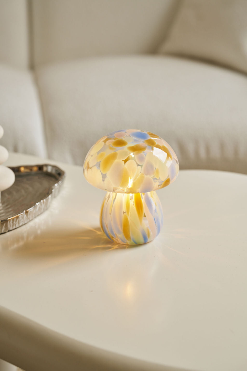 Portable Chubby Close Top Glass Mushroom Lamp, Kaleidoscope - Kitchen & Dining image 9