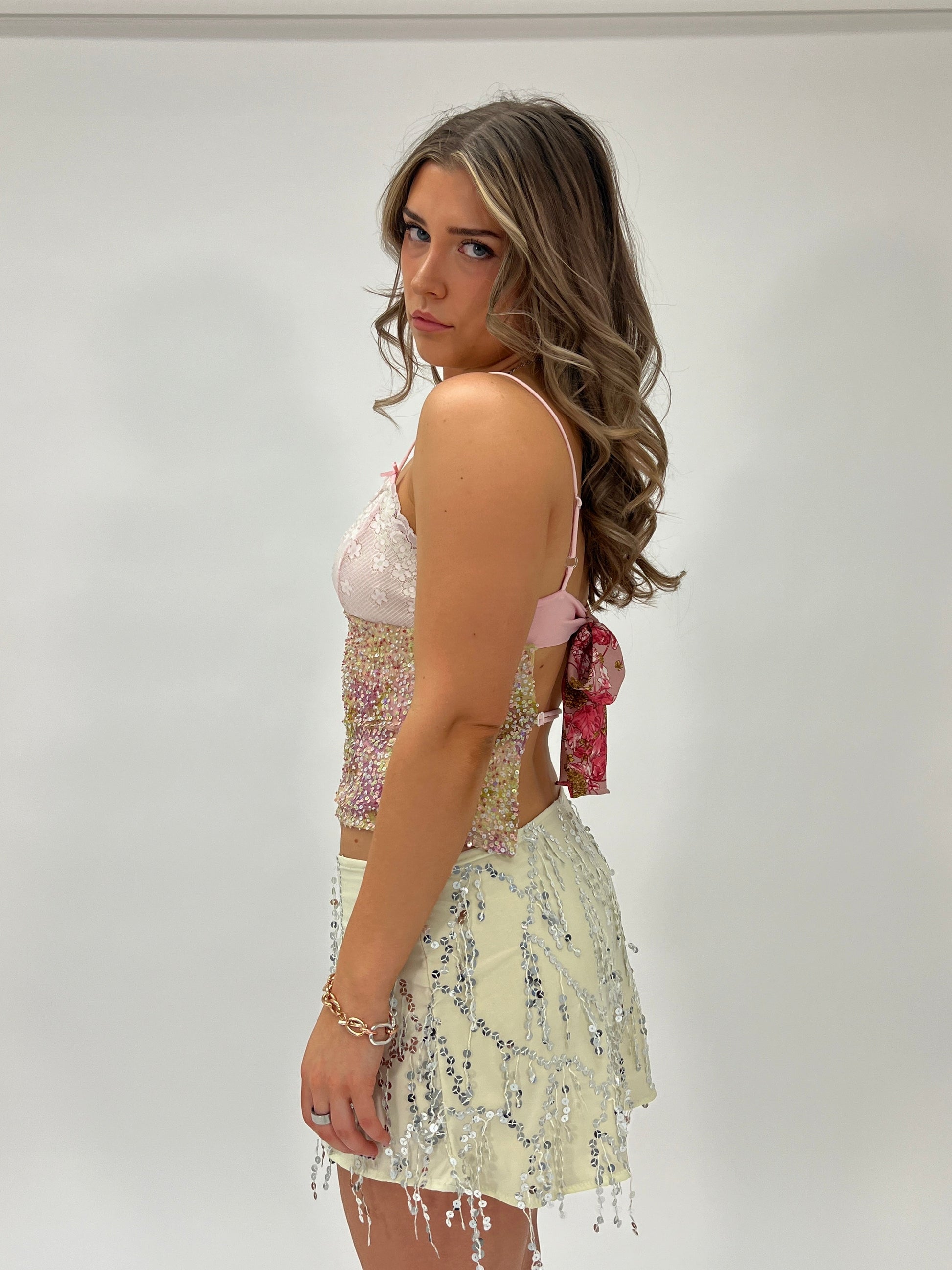 Mint Sequin Mini Skirt - Jewelry image 4