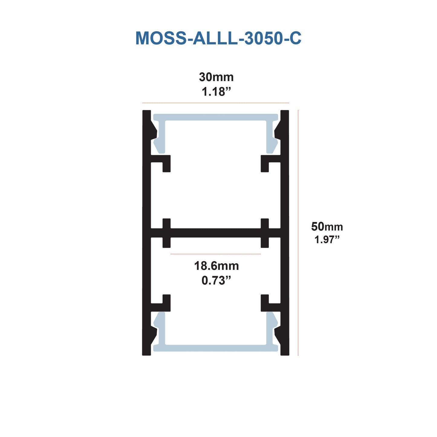 Aluminum Channel - MOSS-ALLL-3050-C - Bedding image 3