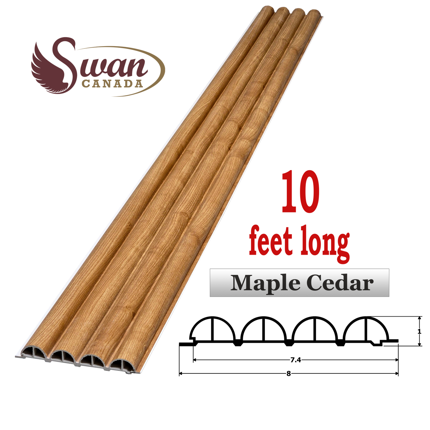 WPC Fluted Panels, Maple cedar 10 Panels x 10 feet long. - Furniture image 4