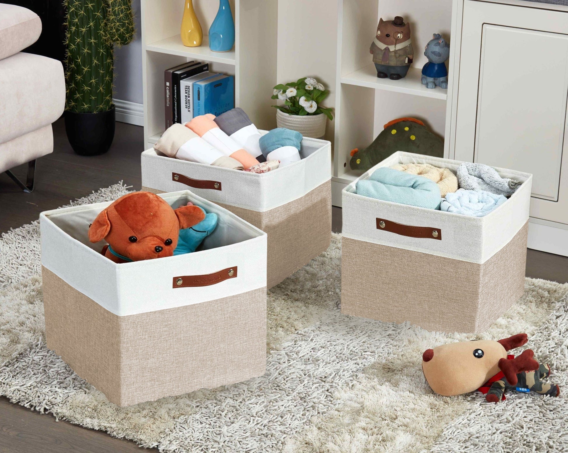 13x15 Fabric Storage Bins Collapsible Storage Basket | Sturdy Storage Organizer - Set of 4 - Misc image 5