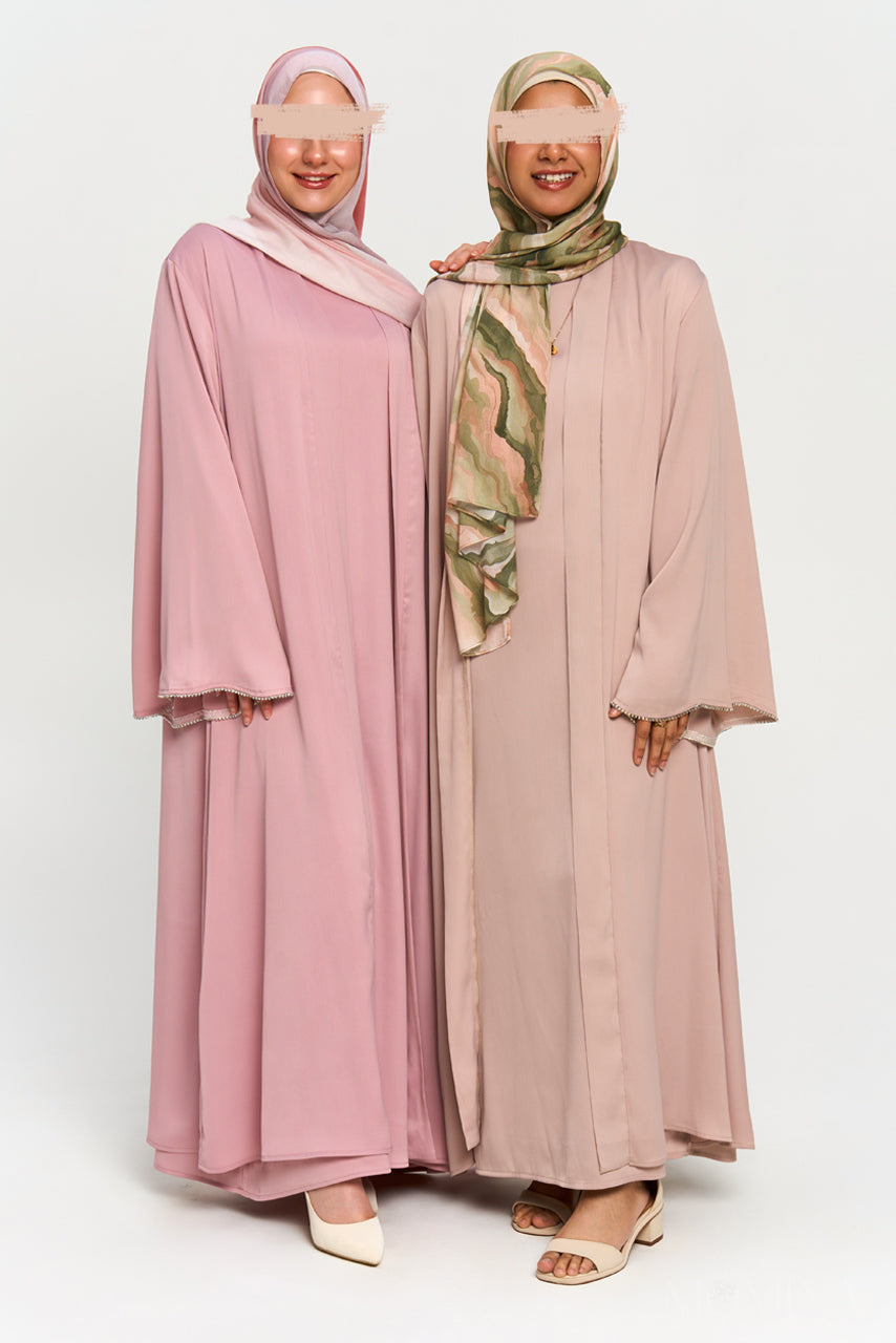 Nura Satin Abaya Set - Sandstone - Misc image 6