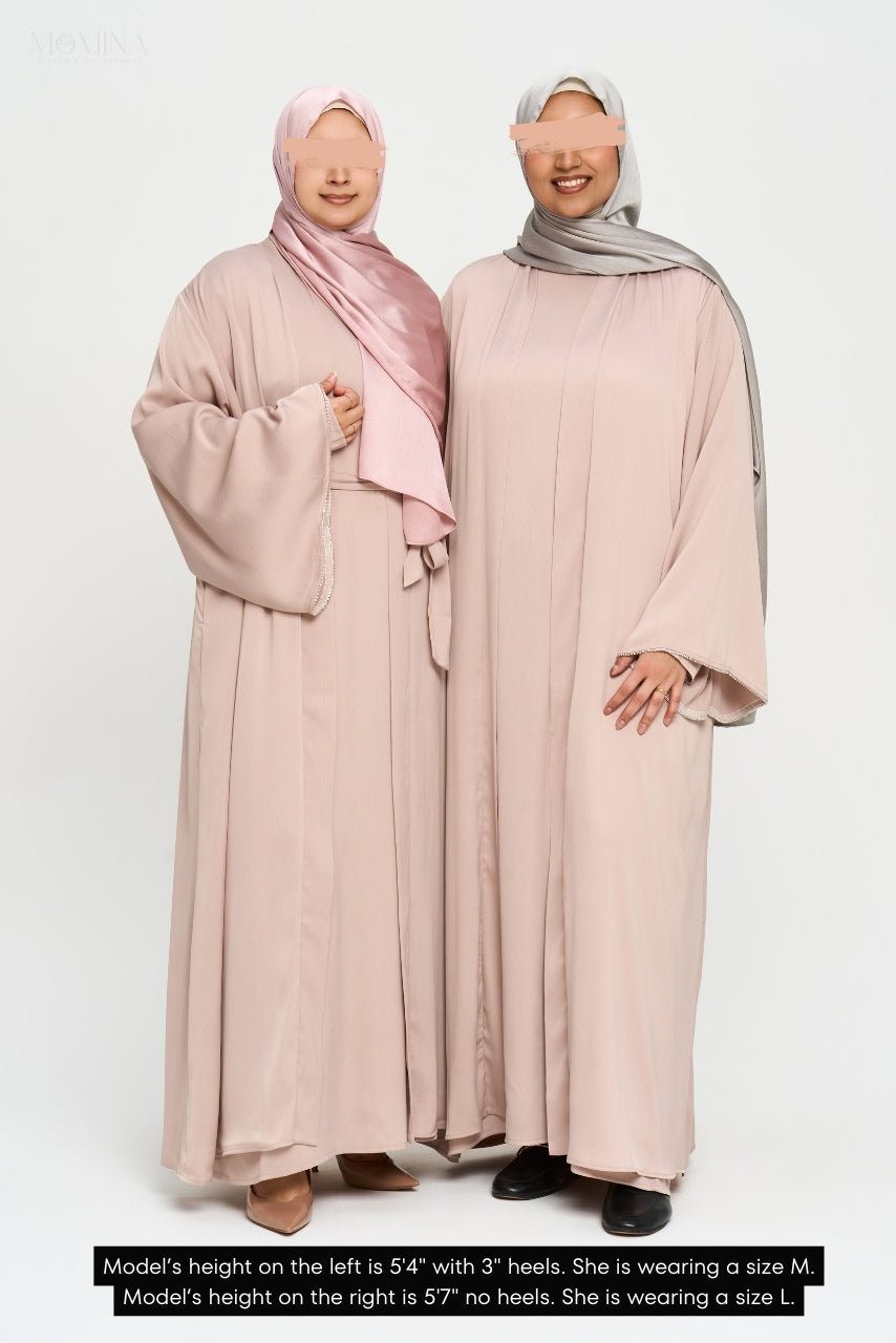 Nura Satin Abaya Set - Sandstone - Misc image 8