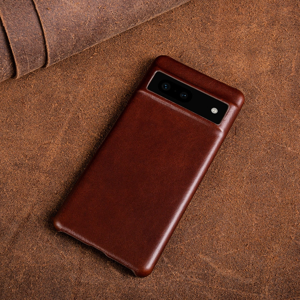 Oil Wax Genuine Leather Google Pixel Case - Furniture image 2