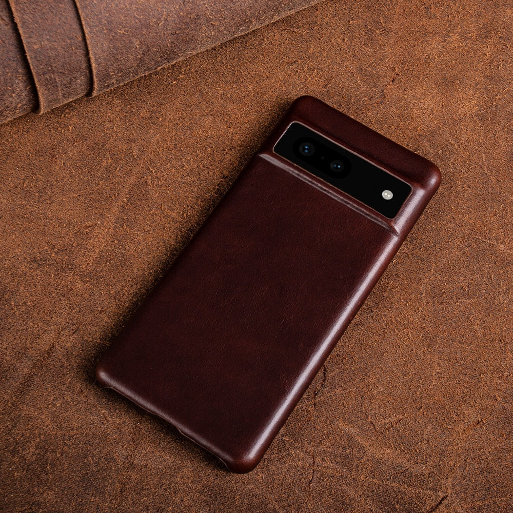Oil Wax Genuine Leather Google Pixel Case - Furniture image 3