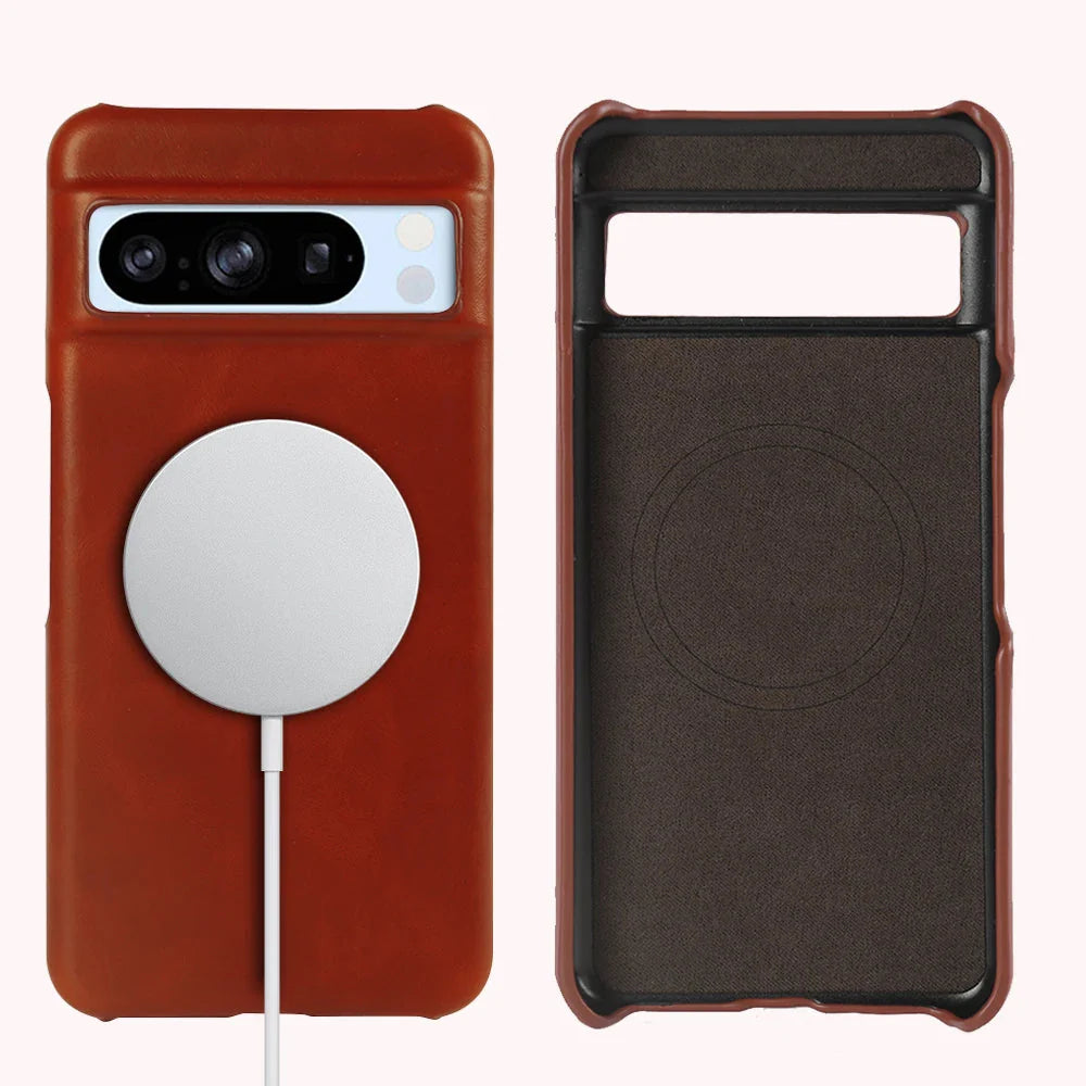 Oil Wax Genuine Leather Google Pixel Case - Furniture image 7