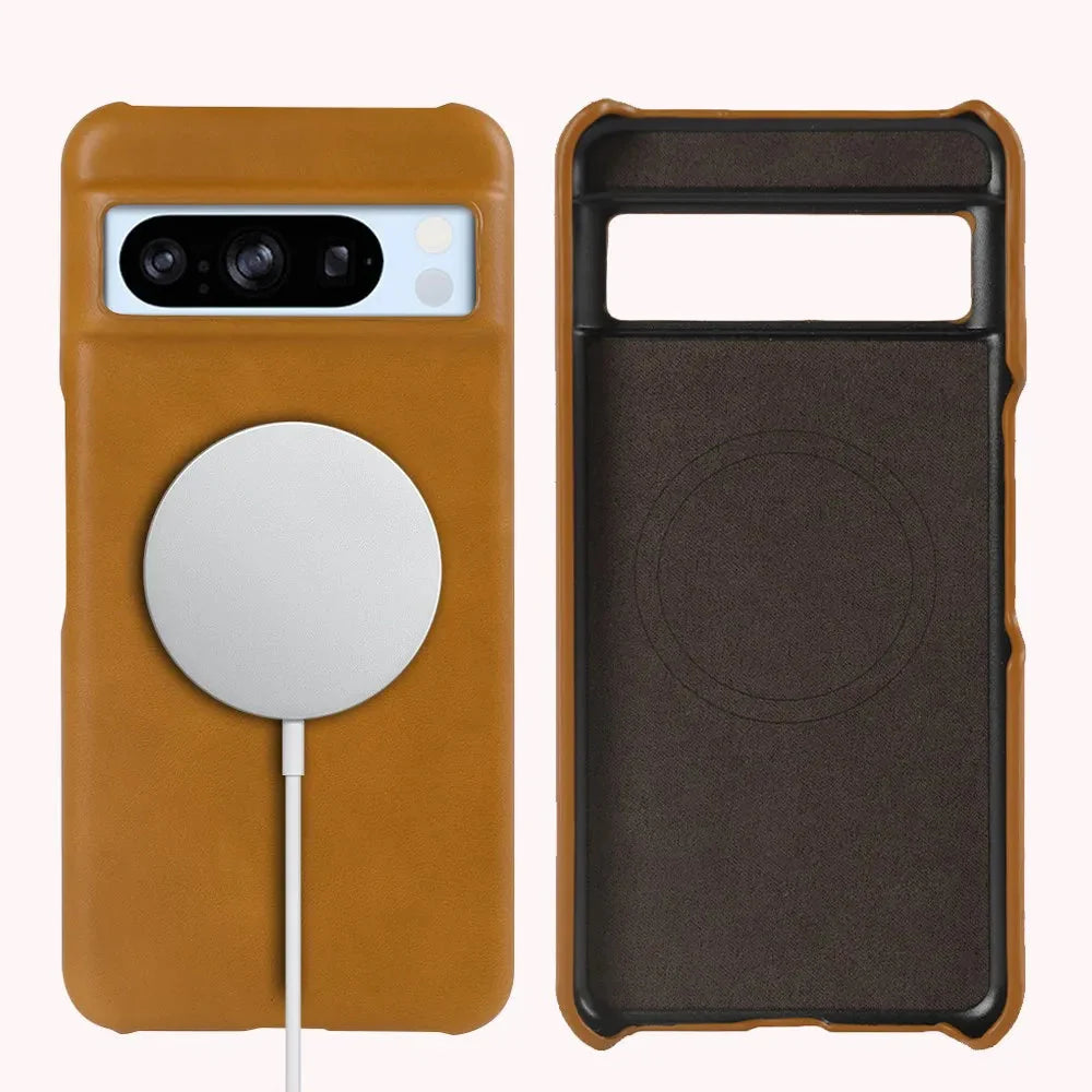 Oil Wax Genuine Leather Google Pixel Case - Furniture image 8