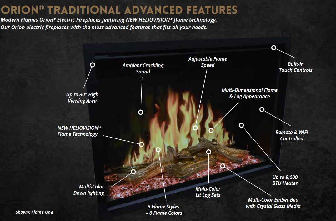 Modern Flames 54" Orion Traditional Electric Fireplace - OR54-TRAD - Gadgets image 3