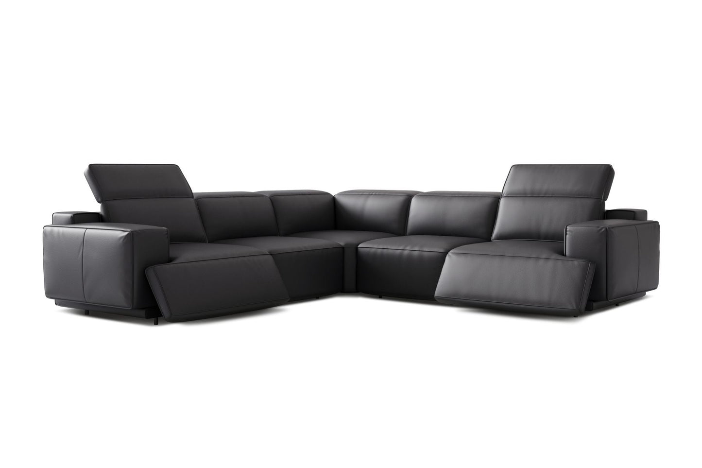 Bain 109" Leather L-Shape Corner Reclining Sofa - Misc image 12