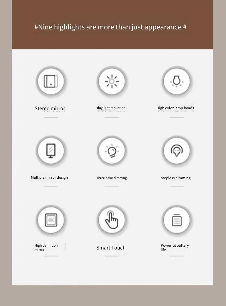 Trifold LED Makeup Mirror – Smart Light-Up Vanity Mirror for Beauty & Dressing - Beauty image 17