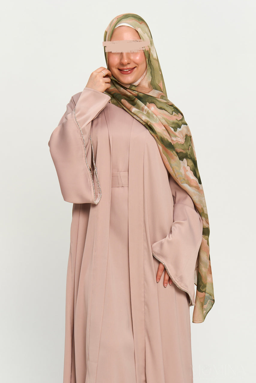 Nura Satin Abaya Set - Sandstone - Misc image 7
