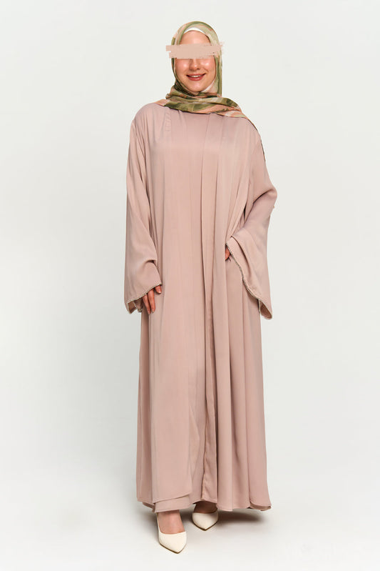 Nura Satin Abaya Set - Sandstone - Misc image 1