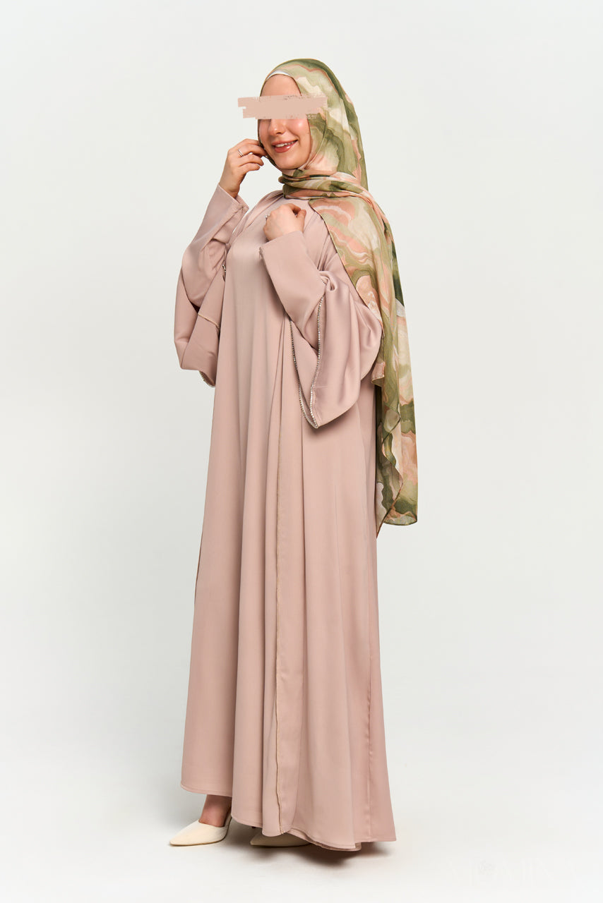 Nura Satin Abaya Set - Sandstone - Misc image 2