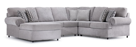 Jupiter 4-Piece Sectional with Left-Facing Chaise - Ash Grey - Furniture image 1