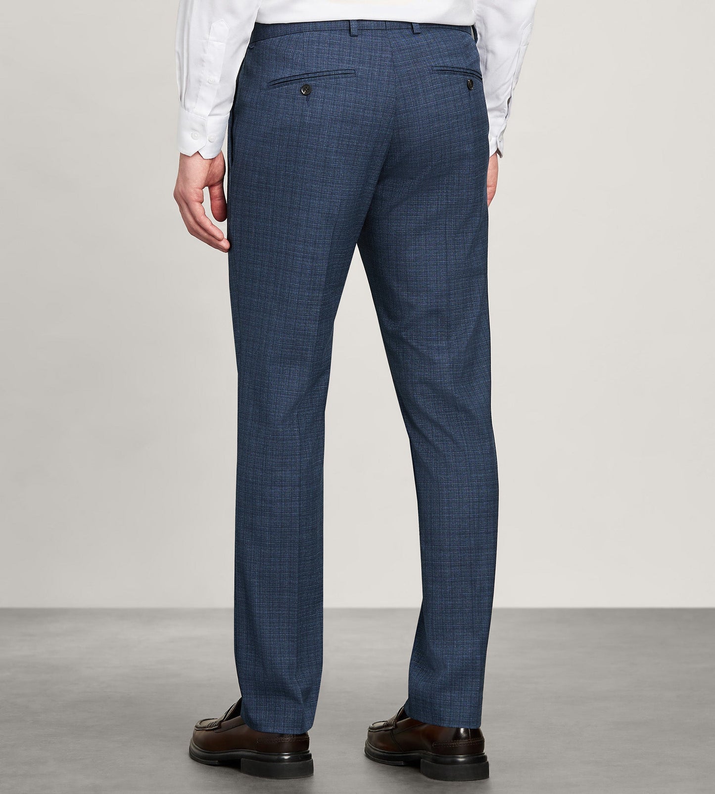Modern Fit Blue Check Suit Pants - Misc image 3