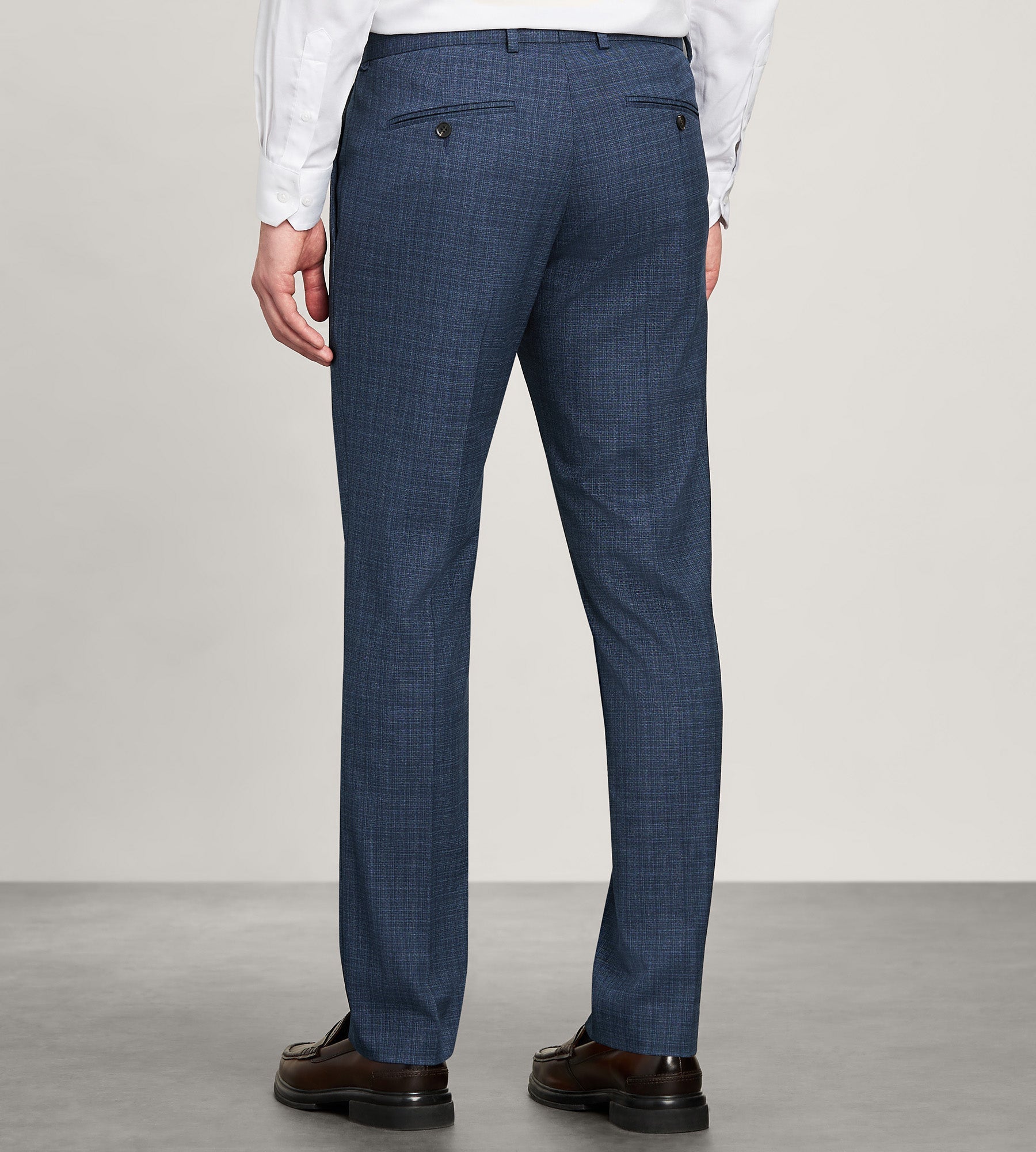 Modern Fit Blue Check Suit Pants - Misc image 3