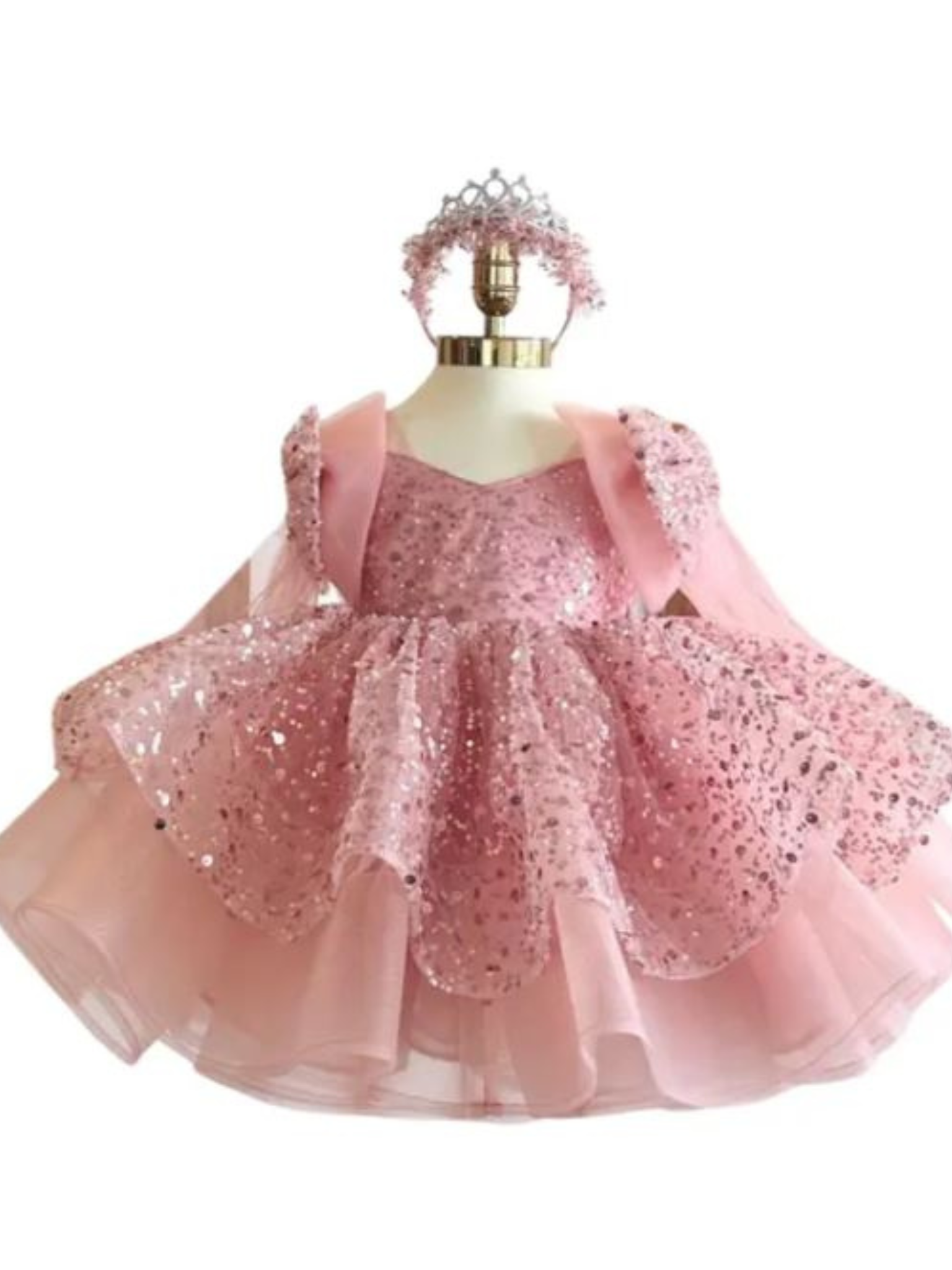 Sabrina Girls Party Dress: Pink - Apparel image 1
