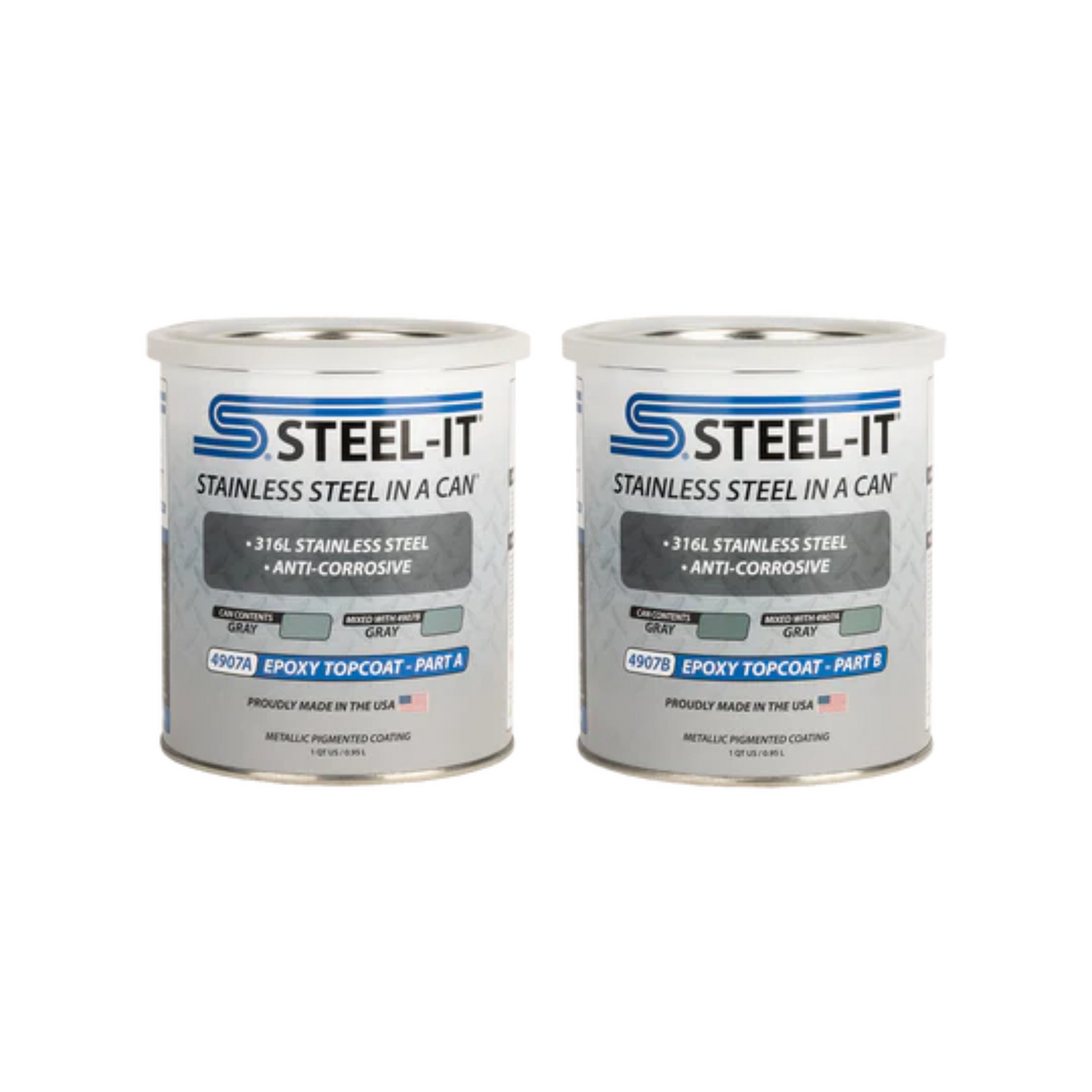 Steel-It Epoxy Topcoat Gray - Apparel image 2