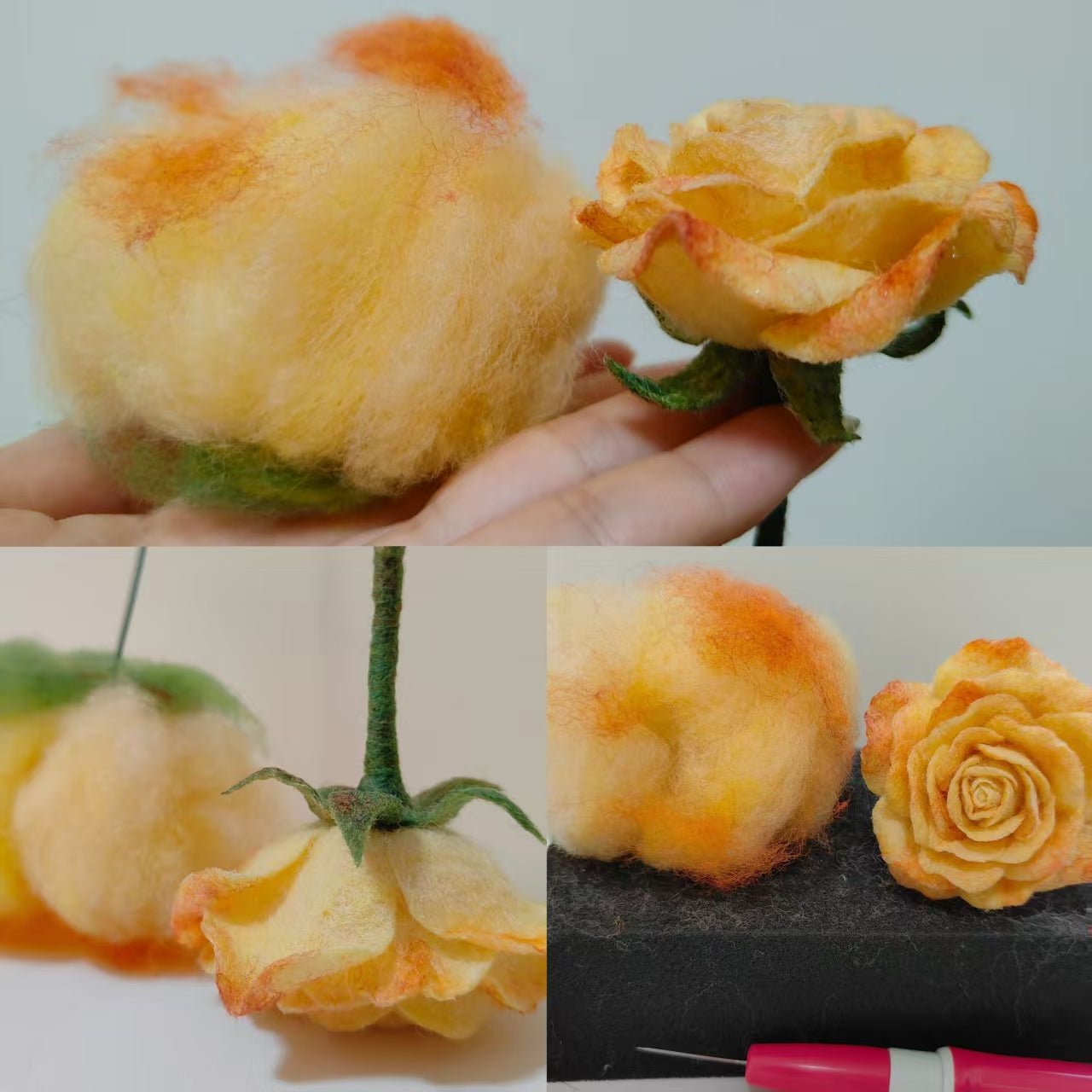 Custom Colour(include single colour or colour gradient) Wool Felt Flower - Misc image 5