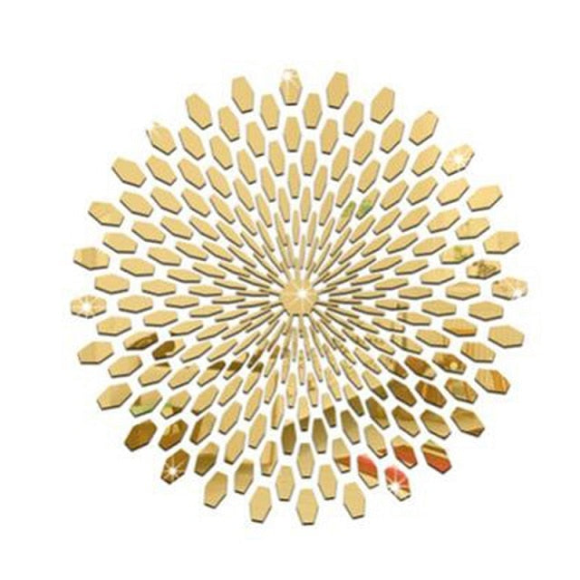 Geometric Pattern Petal Decor Self-Adhesive Acrylic Mirror - Home Decor image 3